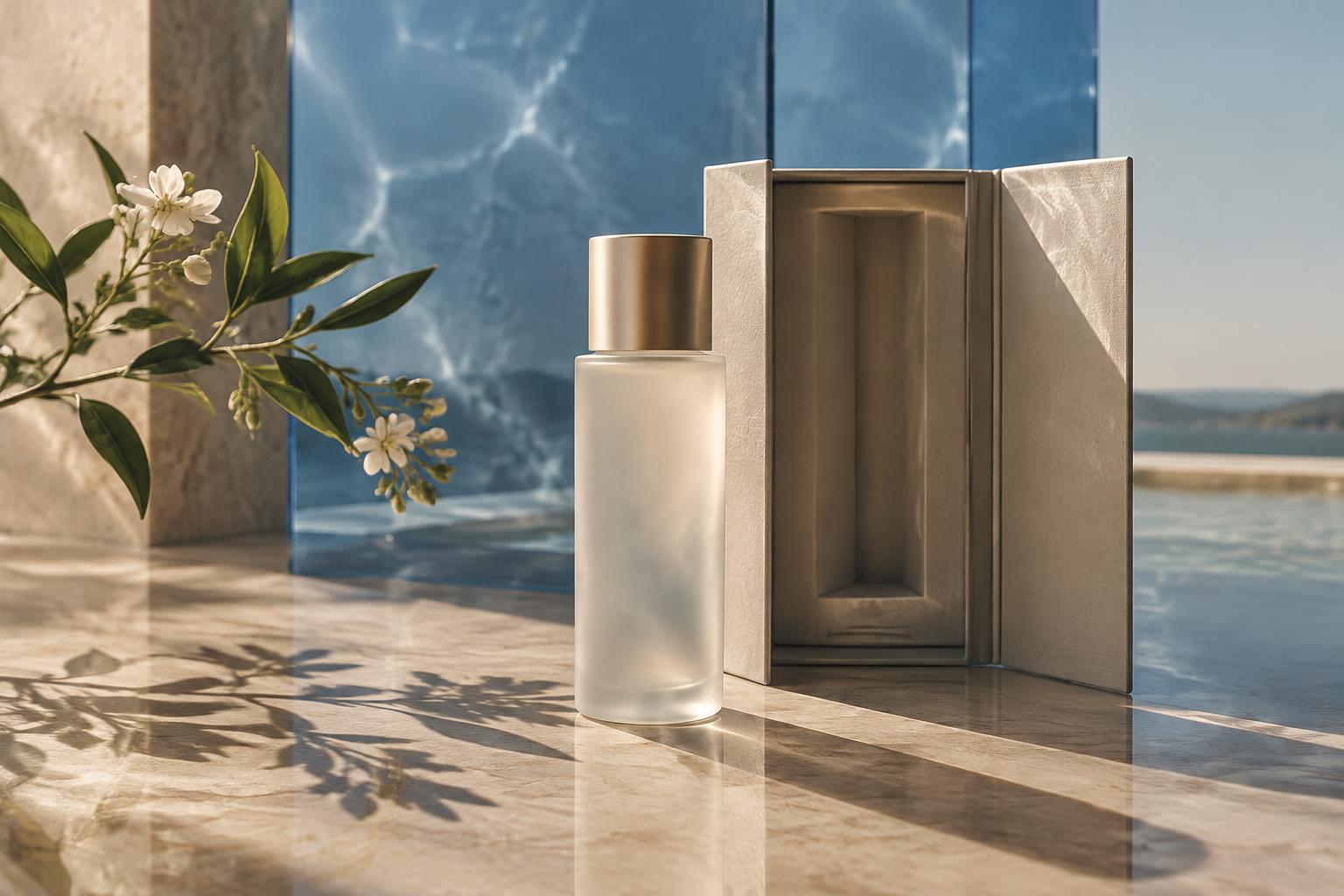 AI-generated premium skincare product and packaging campaign concept